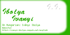 ibolya ivanyi business card