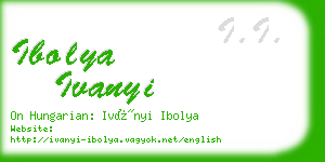 ibolya ivanyi business card